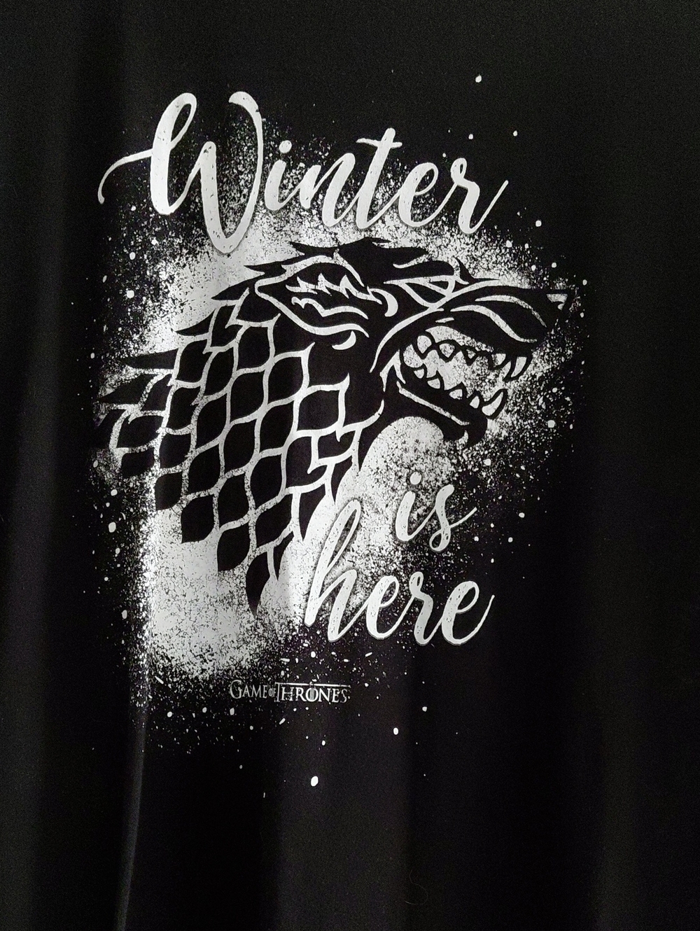 Winter Is Here Game of Thrones Stark Graphic Tee - Black & White